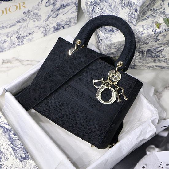 Dior Medium Lady D-lite Bag černá M0565