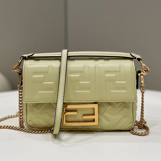 Fendi Bageta Mini Kožená Taška žlutá F0191s