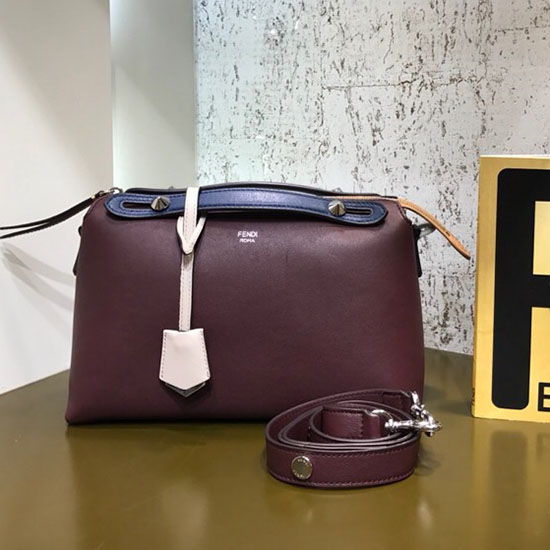 Fendi Mimochodem Běžná Boston Taška Burgundy F81491