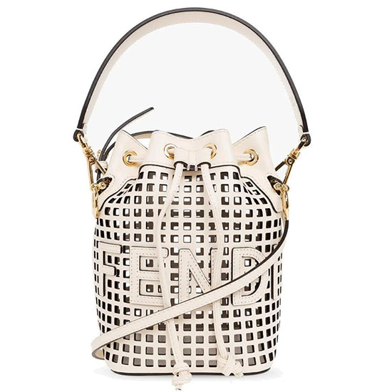 Fendi Mon Tresor Mini Bucket Bag White F8576