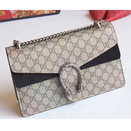 Gucci Dionysus Gg Supreme Taška Přes Rameno černá 400249