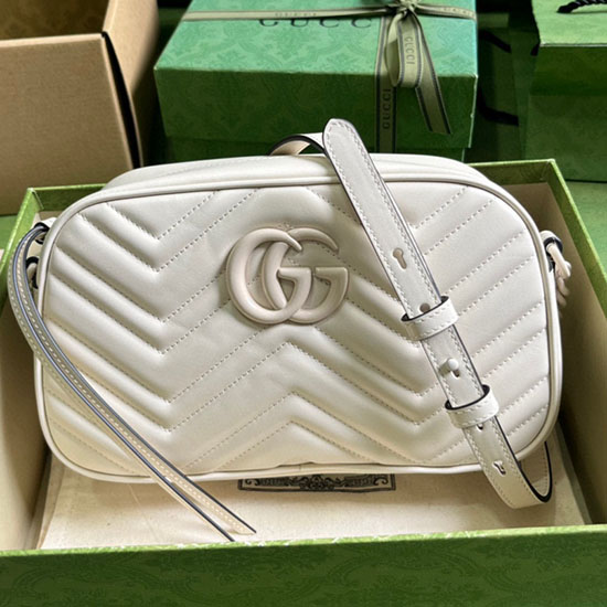 Gucci Gg Marmont Malá Kabelka Přes Rameno Matelase Bílá 447632