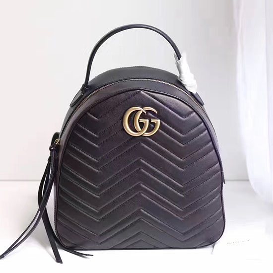 Gucci Gg Marmont Prošívaný Kožený Batoh černý 476671