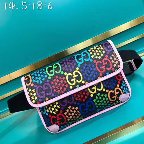 Gucci Gg Psychedelická Taška Na Opasek Růžová 598113