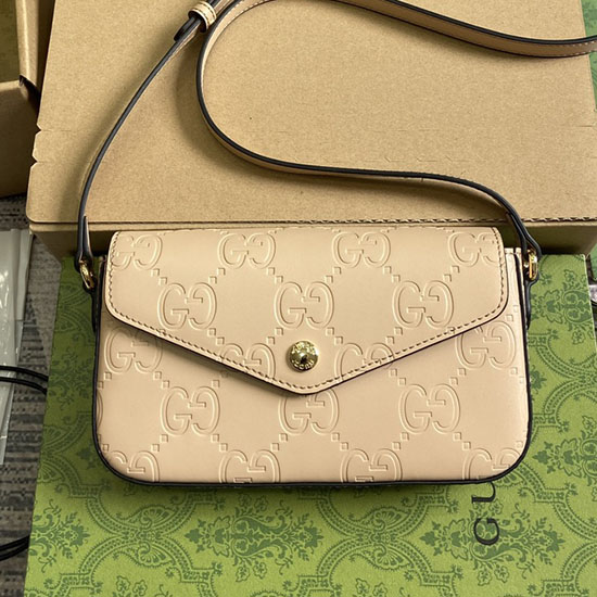 Gucci Gg Super Mini Taška Přes Rameno Béžová 772794