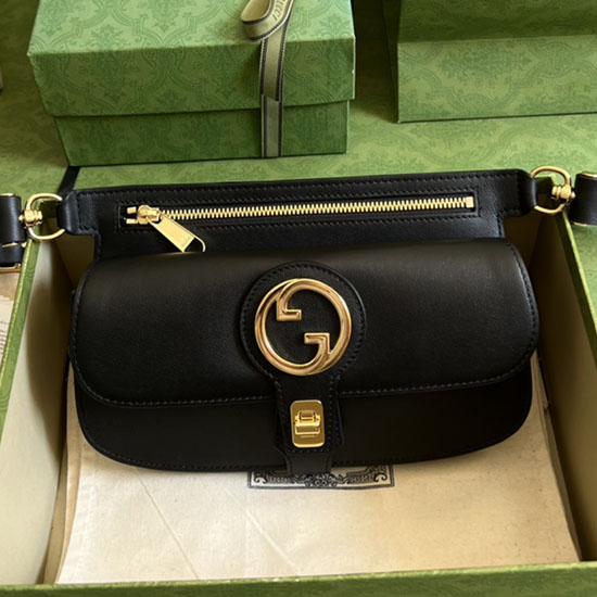 Gucci Kožená Blondie Kabelka Na Opasek černá 718154