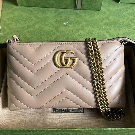 Gucci Matelasse Mini Gg Marmont řetízková Taška Růžová 443447