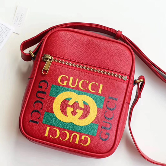 Gucci Print Messenger Bag červená 523591