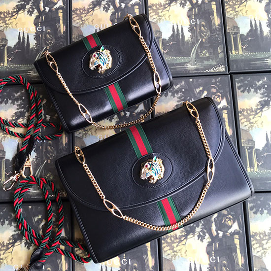 Gucci Rajah Střední Taška Přes Rameno černá 564697