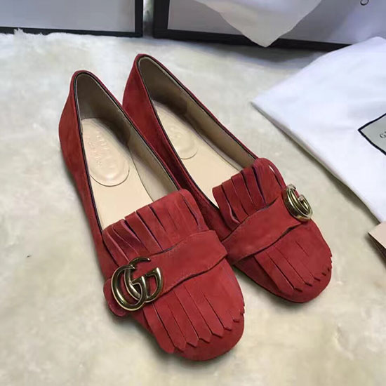 Gucci Semišový Balet Plochý červený 453373