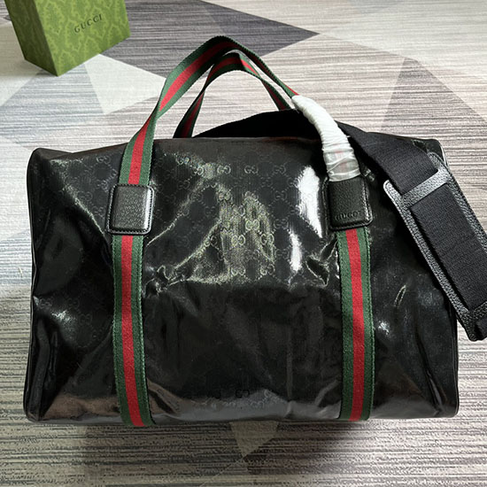 Gucci Střední Duffle Bag S Webem černá 758664