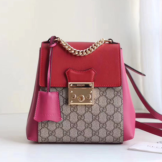 Gucci Visací Zámek Gg Supreme Batoh červený 498194