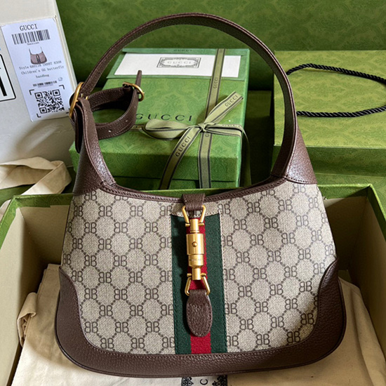 Gucci X Balenciaga Jackie 1961 Malá Hobo Taška Hnědá 680118