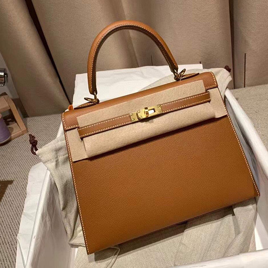 Hermes Epsom Kožená Taška Kelly Hnědá Hk283221