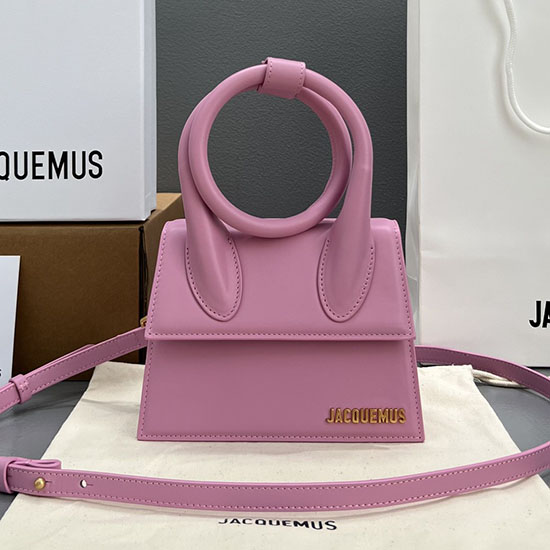 Jacquemus Le Chiquito Noeud Stočená Kabelka Růžová J2023