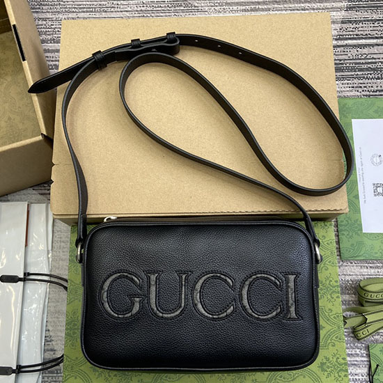 Kožená Mini Taška Přes Rameno Gucci černá 768391