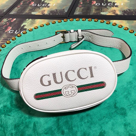 Kožená Taška Na Opasek Gucci Bílá 476434