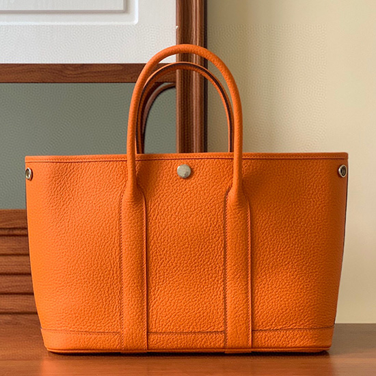 Kožená Zahradní Párty Hermes 30 36 Taška Oranžová Hg30361