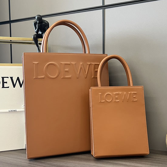 Loewe Standardní Kožená Taška A4 Hnědá L652303