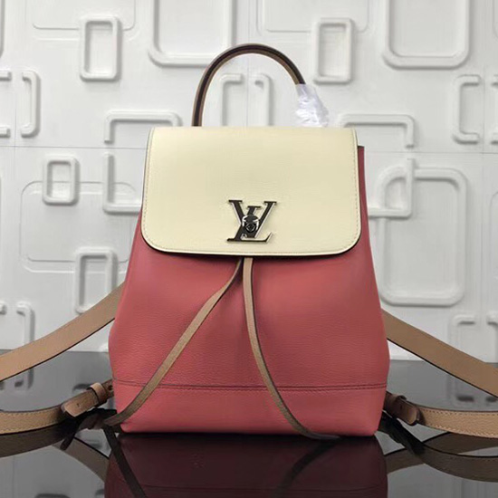 Louis Vuitton Batoh Lockme Creme M41817 Z Měkké Telecí Kůže