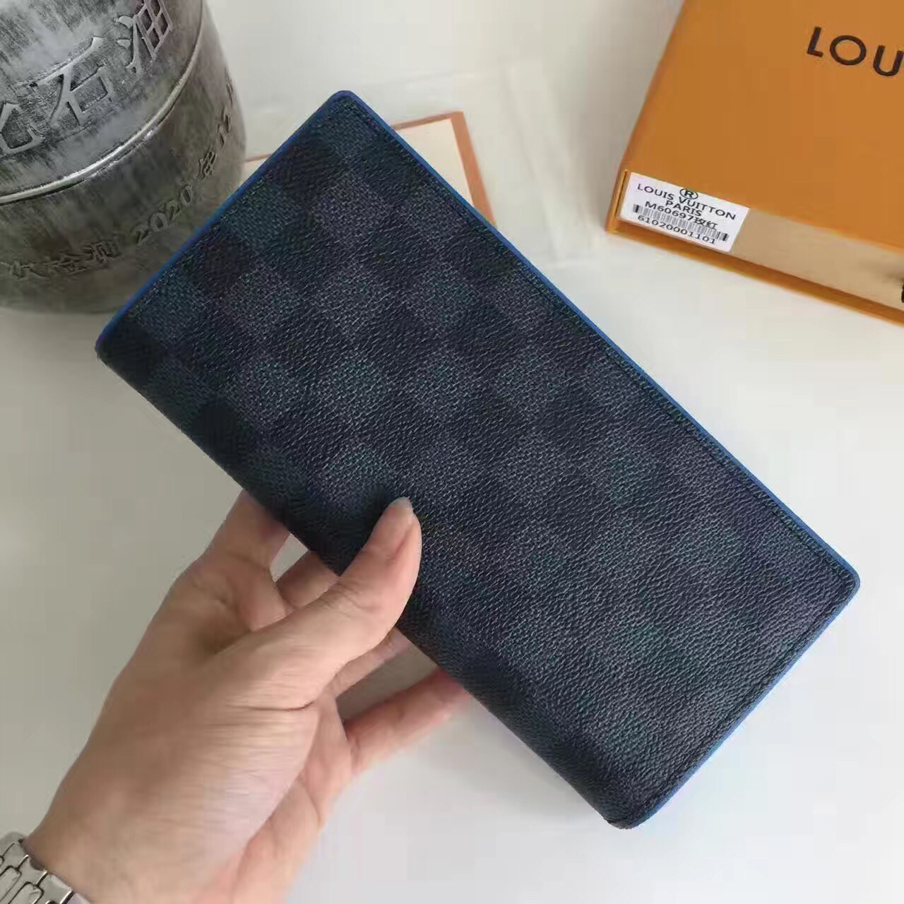 Louis Vuitton Damier Grafitová Plátěná Brazza Peněženka N63168