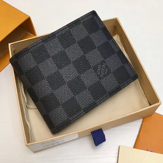 Louis Vuitton Damier Grafitová Plátěná Peněženka Amerigo N60053