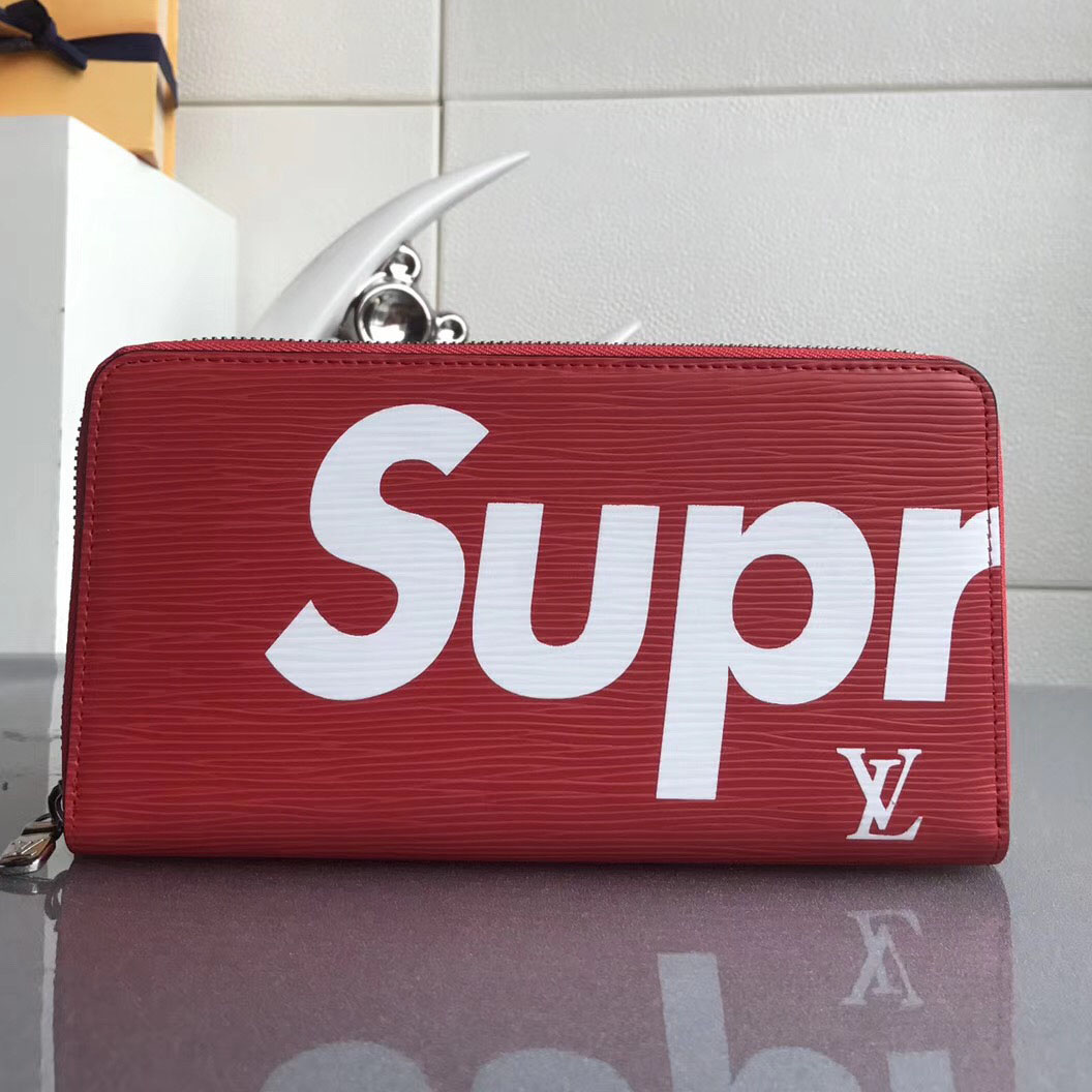 Louis Vuitton Epi Kožená Peněženka Supreme X Zippy červená M60305