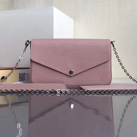 Louis Vuitton Epi Kožená Pochette Felicie Růžová Balerínka M62467