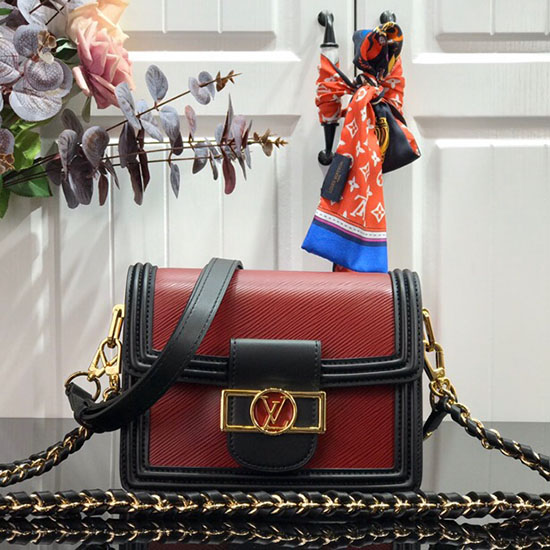 Louis Vuitton Epi Kůže Mini Dauphine Vínová M90499