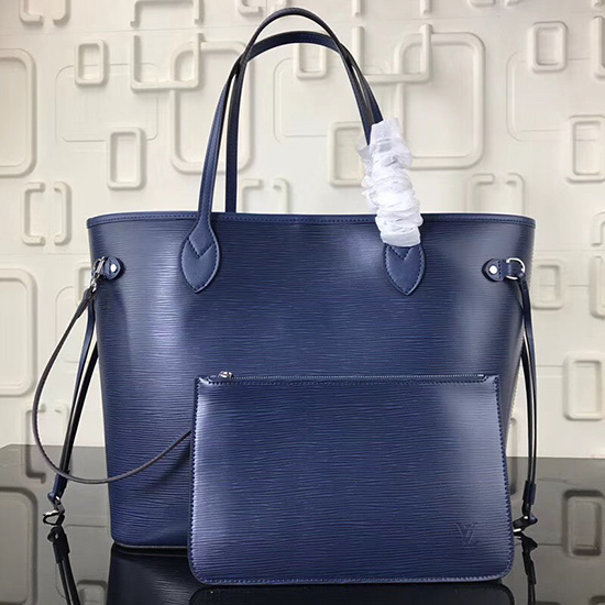 Louis Vuitton Epi Kůže Neverfull Mm Indigo Noir M51485