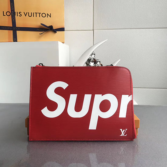 Louis Vuitton Epi Kůže Supreme X Pochette Jour Mm červená M64574