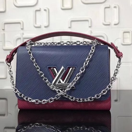 Louis Vuitton Epi Kůže Twist Mm Modrá A Vínová M53010