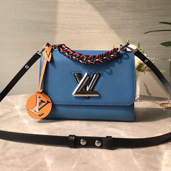 Louis Vuitton Epi Kůže Twist Mm Modrá M53597