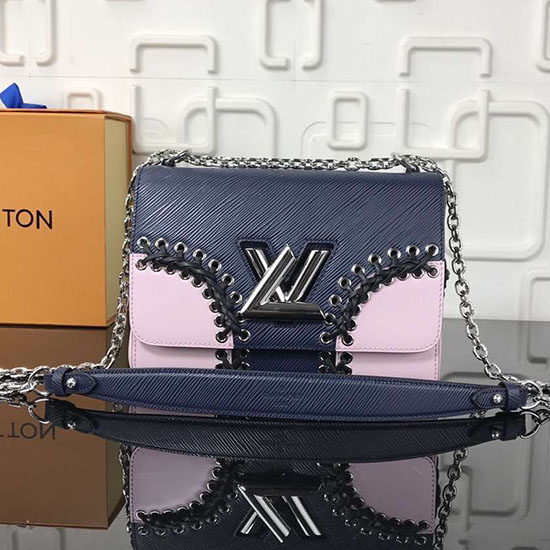 Louis Vuitton Epi Kůže Twist Mm Modrá M54079