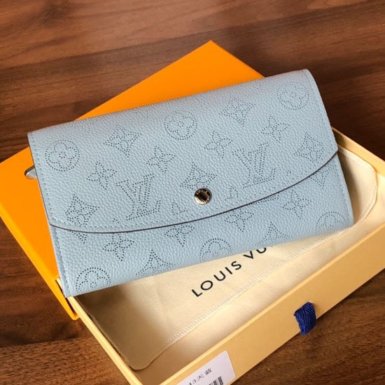 Louis Vuitton Mahina Kožená Iris Peněženka Světle Modrá M60143