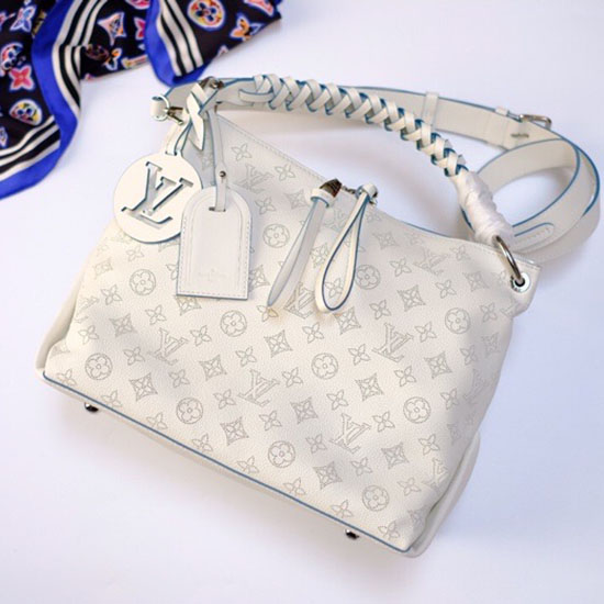 Louis Vuitton Mahina Kůže Beaubourg Hobo Mm Bílá M56201