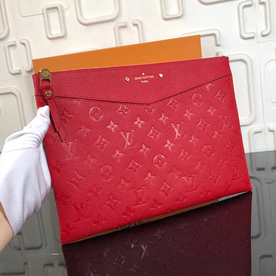 Louis Vuitton Monogram Empreinte Denní Pouzdro červené M62938