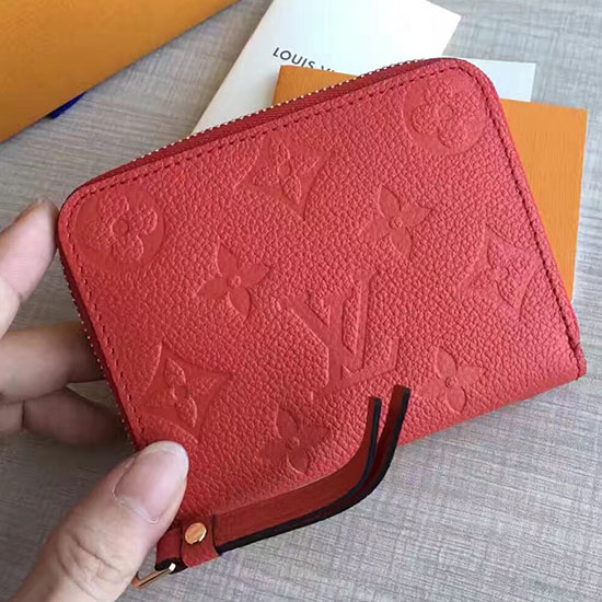 Louis Vuitton Monogram Empreinte Zippy Peněženka Na Mince červená M60067