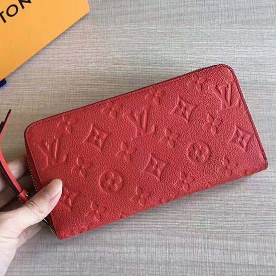 Louis Vuitton Monogram Empreinte Zippy Peněženka červená M60549