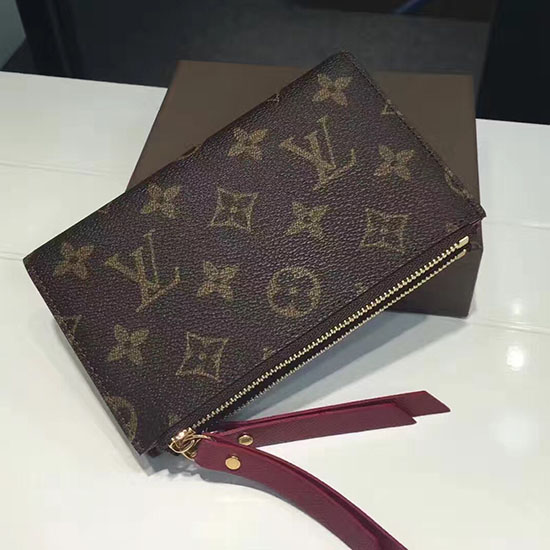 Louis Vuitton Monogram Plátno Adele Kompaktní Peněženka Vínová M61271