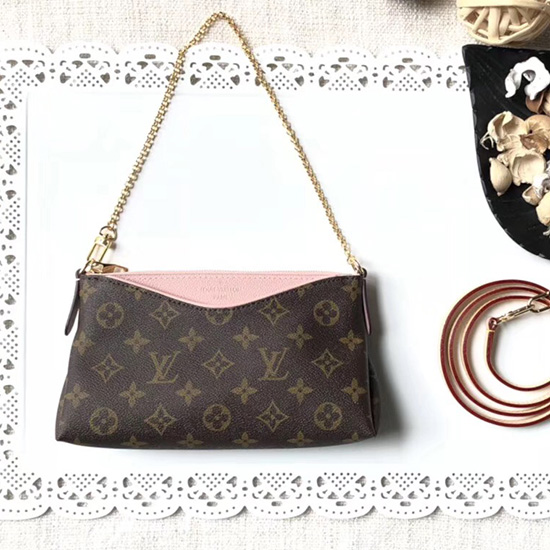 Louis Vuitton Monogram Plátno Pallas Spojka Růžová M41638