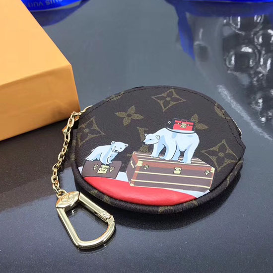 Louis Vuitton Monogram Plátno Samolepky Kulatá Peněženka Na Mince M62088