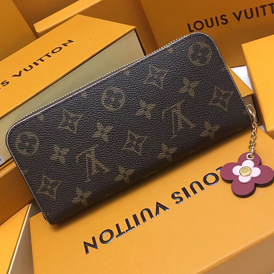 Louis Vuitton Monogram Plátěná Peněženka Clemence Vínová M64201