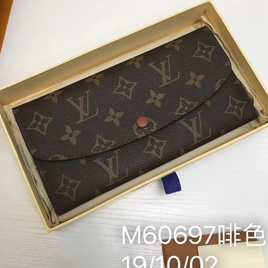 Louis Vuitton Monogram Plátěná Peněženka Emilie Hnědá M60697