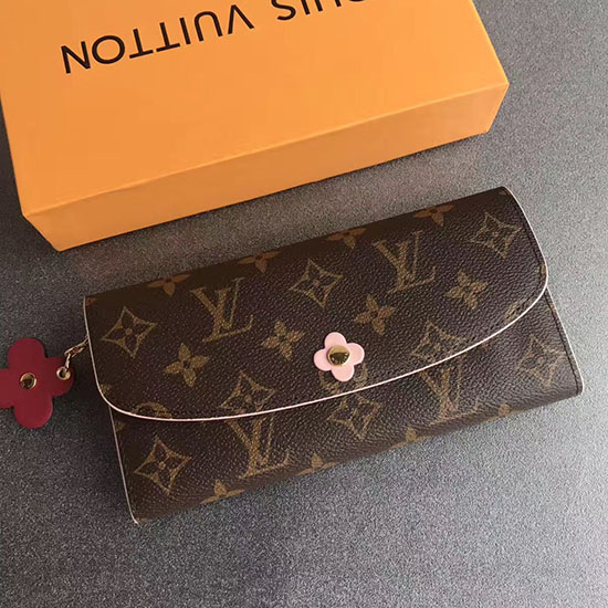 Louis Vuitton Monogram Plátěná Peněženka Emilie Vínová M64202