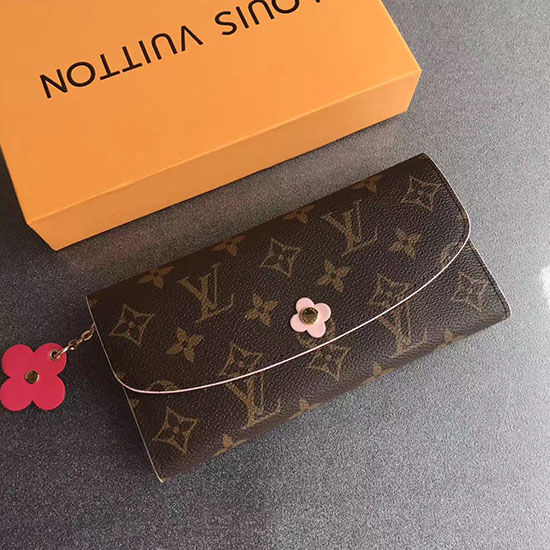 Louis Vuitton Monogram Plátěná Peněženka Emilie červená M64202