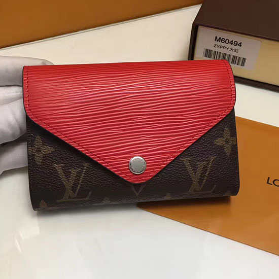 Louis Vuitton Monogram Plátěná Peněženka červená M60494