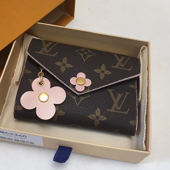 Louis Vuitton Monogram Plátěná Victorine Peněženka Rose Ballerine M62360