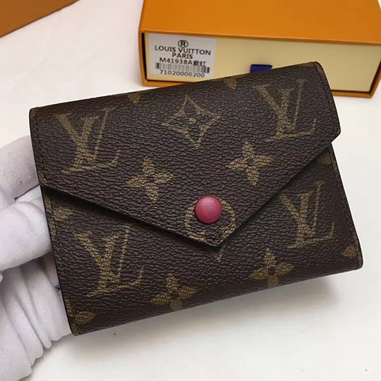 Louis Vuitton Monogram Plátěná Victorine Peněženka Vínová M41938