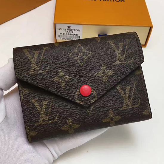 Louis Vuitton Monogram Plátěná Victorine Peněženka červená M41938